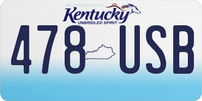 KY license plate 478USB
