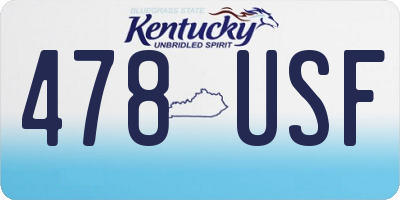 KY license plate 478USF