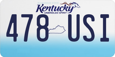 KY license plate 478USI