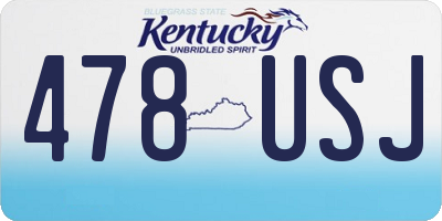 KY license plate 478USJ