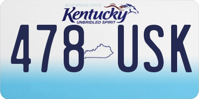 KY license plate 478USK