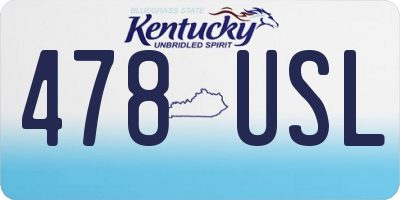 KY license plate 478USL