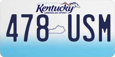 KY license plate 478USM