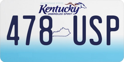 KY license plate 478USP