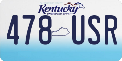 KY license plate 478USR