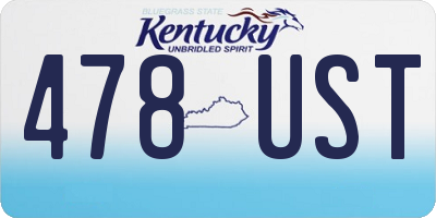 KY license plate 478UST