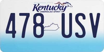 KY license plate 478USV