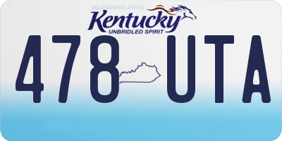 KY license plate 478UTA