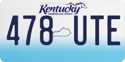 KY license plate 478UTE