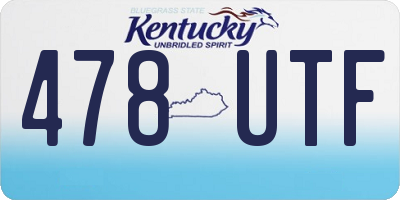 KY license plate 478UTF