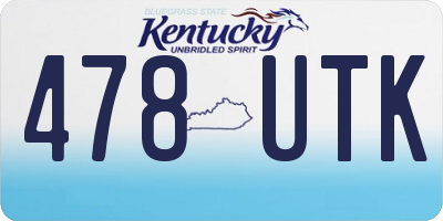 KY license plate 478UTK