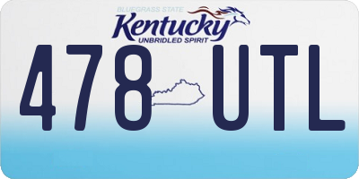 KY license plate 478UTL