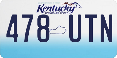 KY license plate 478UTN