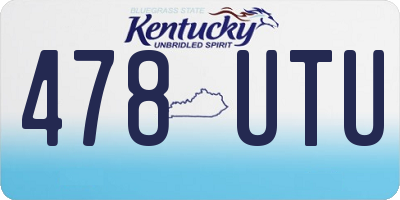 KY license plate 478UTU