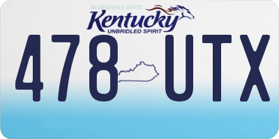 KY license plate 478UTX