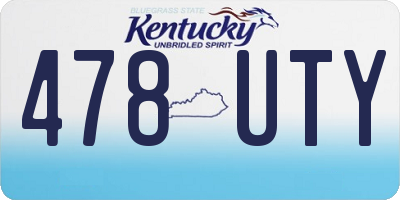 KY license plate 478UTY