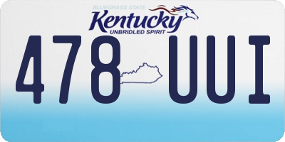KY license plate 478UUI