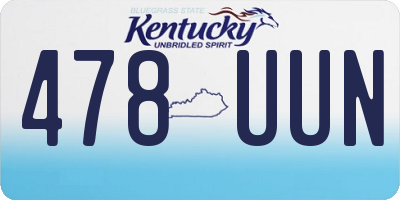 KY license plate 478UUN
