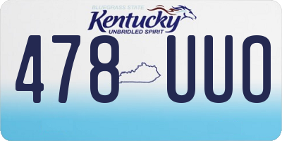KY license plate 478UUO