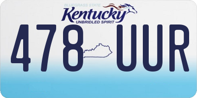 KY license plate 478UUR