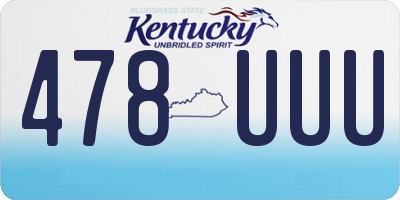 KY license plate 478UUU