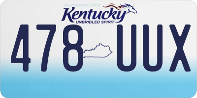 KY license plate 478UUX