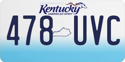 KY license plate 478UVC