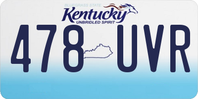 KY license plate 478UVR