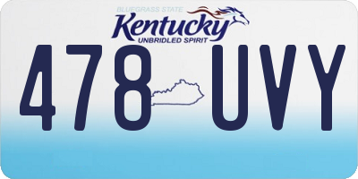 KY license plate 478UVY