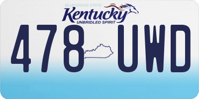 KY license plate 478UWD