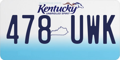 KY license plate 478UWK