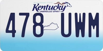 KY license plate 478UWM