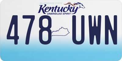 KY license plate 478UWN