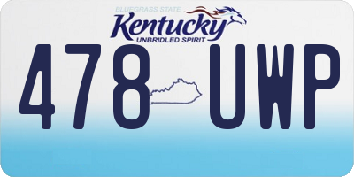 KY license plate 478UWP