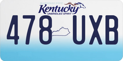 KY license plate 478UXB