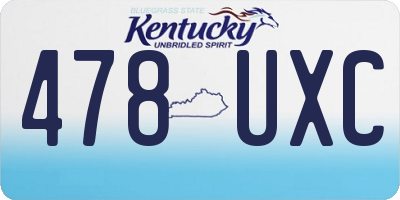 KY license plate 478UXC
