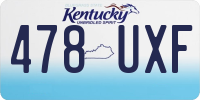 KY license plate 478UXF