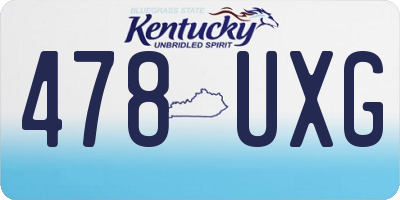 KY license plate 478UXG