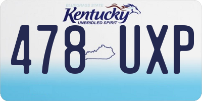 KY license plate 478UXP