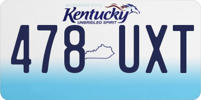 KY license plate 478UXT