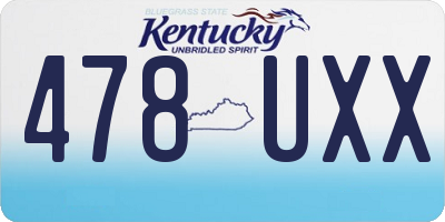 KY license plate 478UXX