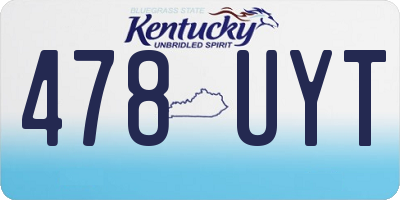 KY license plate 478UYT