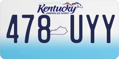 KY license plate 478UYY