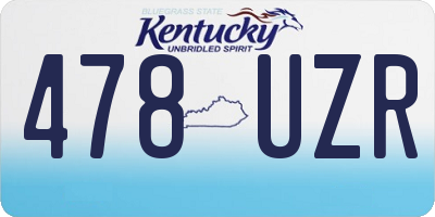 KY license plate 478UZR