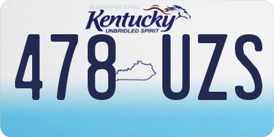 KY license plate 478UZS
