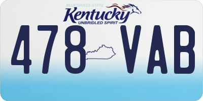 KY license plate 478VAB