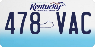 KY license plate 478VAC