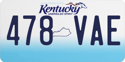 KY license plate 478VAE
