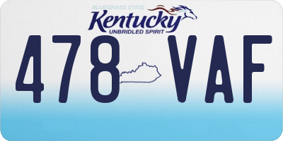 KY license plate 478VAF