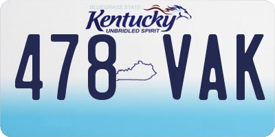 KY license plate 478VAK